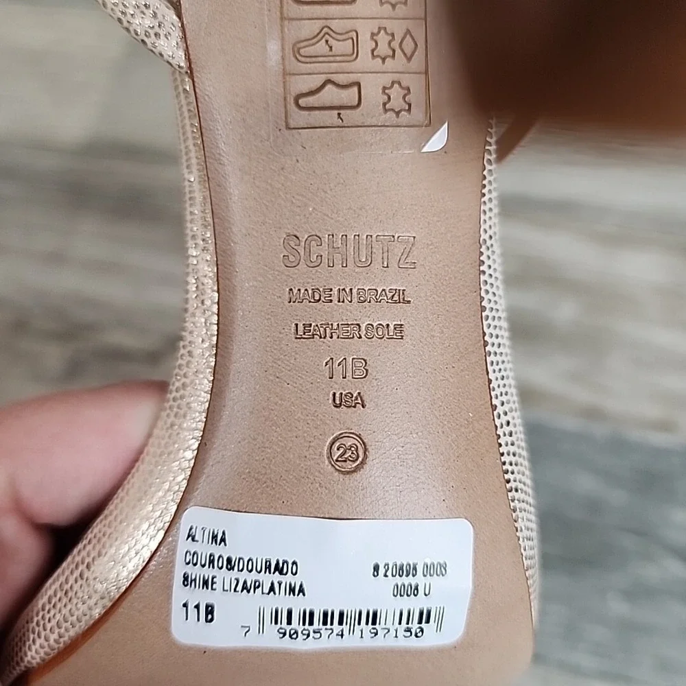 SCHUTZ Altina Leather Sandals Womens Sz 11 B Ankle Strap NEW‎ NWOB